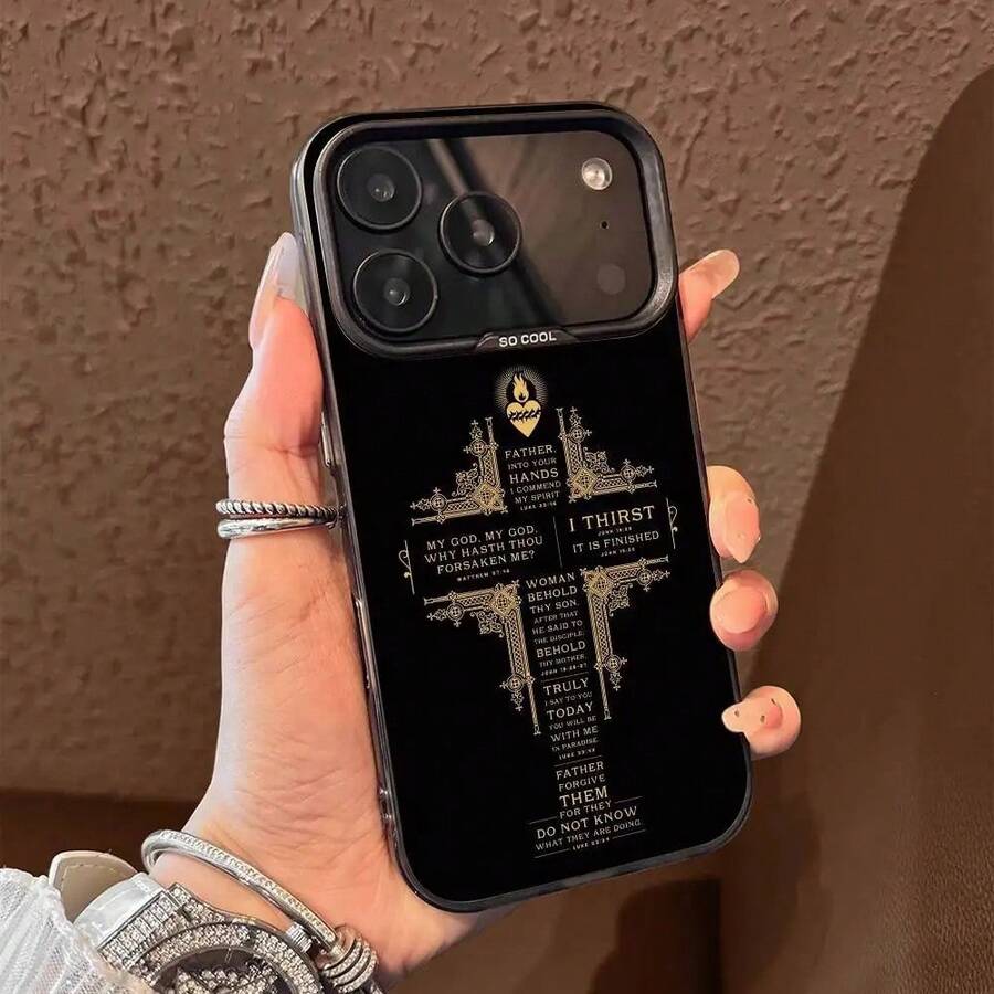 Orthodox Cross Icon Jesus God Phone Case For IPhone 17,16,15,14,13,12,11,Pro,Max,Plus,E,Air,Mini Black Tpu Cover TFGL - 3 - View 1