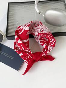 1 pièce Bandana en coton à imprimé nautique rétro, foulard carré multifonctionnel de 55 cm, bandeau de tête et foulard de cou streetwear pour femmes et hommes - Multicolore - Voir 6