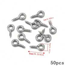 50Pcs Multi Size Stainless Steel Self-Tapping Eye Screws, Eye Pins For DIY Beading Pendant Jewelry Making Findings - Sheep Eye Nails - View 9