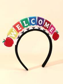 1/3 pièces Bandeau à lettres pailletées pour la rentrée scolaire, bandeau créatif en forme de crayon, joyeux premier jour d'école, bienvenue à l'école, cadeau pour une élève - Multicolore - Voir 10