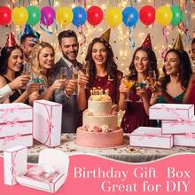 Gift Box Set With Lid, Includes DIY Greeting Card And Raffia, Suitable For Bridesmaid Invitation, Wedding, Birthday Gift, Baby Shower, Party, Valentine's Day Gift, Packaging, Birthday, DIY, Cosmetic Storage, Graduation Gift, Wedding Party Decoration - Multiple Styles - View 6