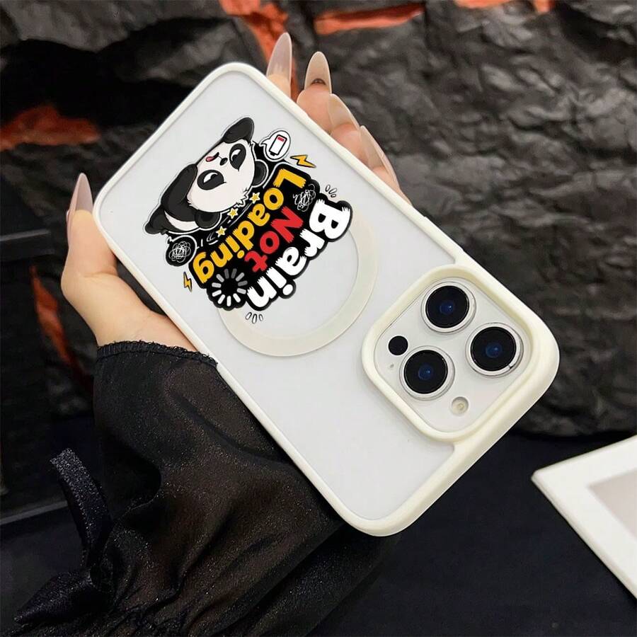 マグネット式黄ばみ防止 | 高級感あふれる2in1アクリルマグネット式スマホケース！スタイリッシュで手触りも良く、実用的な保護機能とマグネット式・耐衝撃設計を融合させた、高級感あふれるケースです。 パンダ 脳のロード中でない 疲れた アニメ風ケース, 17e,家族、恋人、友人、そして子供たちへのプレゼントに最適です。Pixel 9 Pro/16e/9A/Pixel 8 Pro/14 Plus/17/12 Pro/Pixel 8/Pixel 10/Air/16 Pro/14 Pro Max/Pixel 8a 5G/13/17e スマートフォンケースに対応 - ピンク - チェックする 1