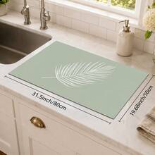 1pc Minimalist Diatomaceous Earth Absorbent Drying Mat, Non-Slip Heat-Resistant Coffee Machine Pad, Kitchen Countertop Dish Drainer Mat, Suitable For Coffee Bar, Dining Table, Kitchen And Home Decor - Multicolor - View 14
