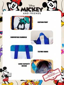 1pc Disney Official Licensed Mickey/Goofy Pattern Drawstring Backpack, Color-Block Nylon Daily Bag, Casual Backpack, Cartoon School Bag, Suitable For Students/Girls/Fans/Teens/Graduates, Essential For Daily Use, Outings, Travel, Shopping And Back To School Season - DHF51981-mF - View 12