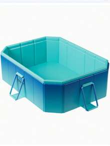 1pc Foldable Rectangular Home Swimming Pool, Large Inflatable Above Ground Pool With Sturdy Ladder, Durable Outdoor Backyard Pool For Kids, Adults And Pets, Perfect For Summer Water Party And Water Play - A - View 4