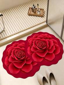 1 pieza Alfombra de baño con diseño floral dorado, Alfombra de baño, Felpudo, Alfombra pequeña, Alfombra, Alfombra de piso, Decoración del hogar, Alfombra de área pequeña, Felpudo para exteriores, Decoración del hogar, Alfombra de área, Alfombra de dormitorio, Alfombra lavable - Multicolor 12 - Ver 4