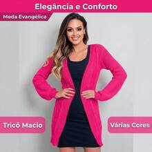 Basic Women's Cardigan Jacket, Elegant, Evangelical Fashion - 紫紅色 - 查看 4