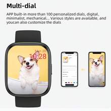 1.83-Inch HD Large Screen Unisex Smartwatch, Voice Assistant, 300mAh Battery, 100+ Sports Modes, IP68 Waterproof Rating, 24-Hour Tracking, Smart Voice Assistant, Customizable Watch Face, Music Control, Camera Control, Phone Positioning - Multicolor - View 7