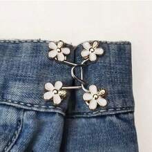 2 pares de botones sin perforación para apretar la cintura de los jeans, reductor de talla de cintura, hebilla de metal ajustable y desmontable, faja de cintura anti-exposición - 2paris - Ver 8