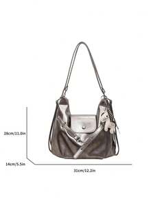 Multifunctional Tote Bag For Women, New Style With Pony Charm, Fashionable Versatile Premium Feel, Large Capacity Commuter Backpack, Shoulder Bag, Handbag 3-In-1 - Champagne - View 10