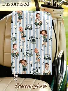 Personalized Golf Towel, Custom Photo Dad Gift, Father's Day Golf Keepsake From Kids - Multicolor - View 1