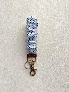 Pulseira de Pulso Feminina com Chaveiro, Pulseira Elástica com Presilha para Cabelo e Argola de Chave, Chaveiro de Carro, Xadrez Preto e Branco, Estampa de Margarida, Estampa Listrada, Acessório de Carro para Campus, Presente de Natal Gótico Y2K Fofo - Multicolorido - Visão 8