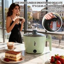 Olla Eléctrica Mini, Olla Portátil Antiadherente, Cocción Rápida, Potencia Ajustable, Adecuada para Dormitorio, Esencial de Cocina - Capa única verde - Ver 1