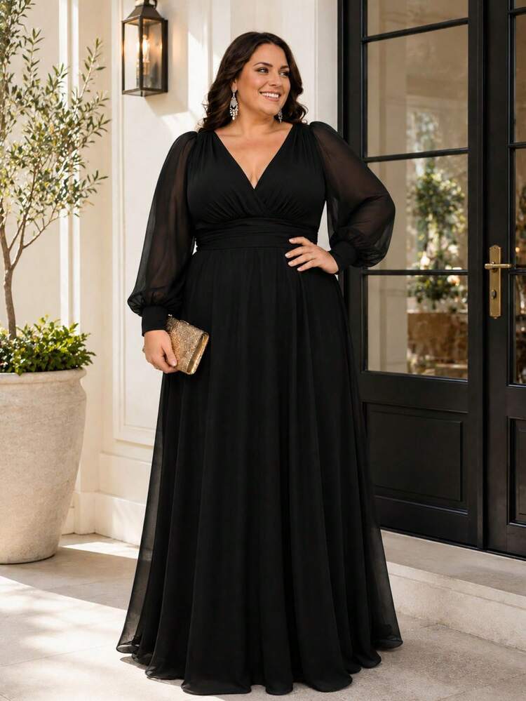 black long sleeve crossover dress Black Crossover V-Neckline Long Sleeve Maternity Nursing Dress  PinkBlush