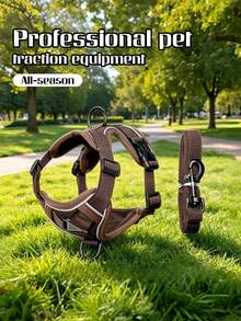 2pcs Set, Adjustable Pet Harness + Leash, Escape-Proof Design, Soft Comfortable Breathable Fabric, Reflective For Night, Suitable For Cats And Small Dogs - Multicolor - View 4
