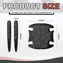 Purthog 8PCS 3D Carbon Fiber Car Door Handle Protector,Forging Pattern Car Door Handle Scratch Protector As Cars Decorations,Stylish &Amp; Personalized Doors Handles Protectors For Vehicles (Black) - White - View 2
