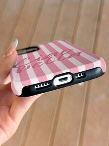 1pc Minimalist Artistic Colorful Striped Pattern Glossy 2-In-1 Film Shell Full Coverage Hard Phone Case Compatible With Samsung/ 11/12/13/14/15/16/17 Pro Max - Multicolor - View 4