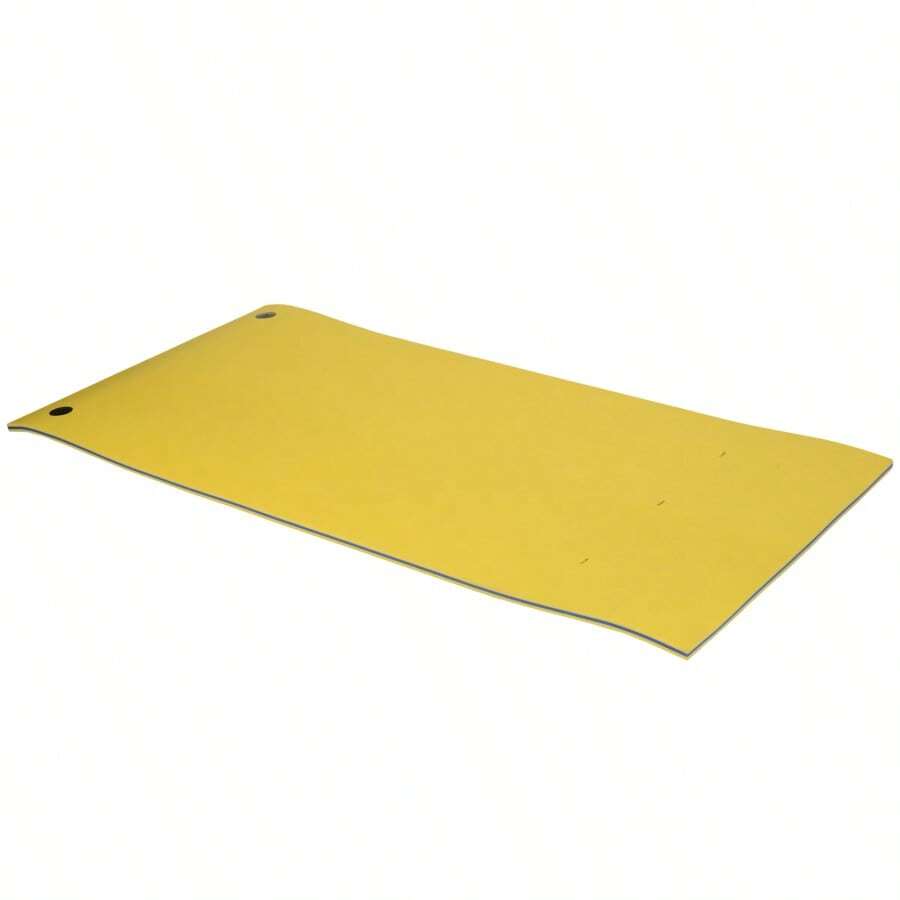 HOMCOM 10' X 5' Floating Mat, 3-Layer Swimming Pool Floating Water Mat Portable Foam Raft, Thick And Durable Water Activities Mat For Lake, Oceans, Yellow-XY133391 - 1 - View 1