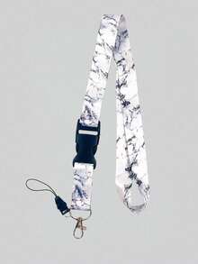 1 pieza Cordón para identificación con estampado de mármol versátil y casual 20.91 pulgadas (53.1 cm) Correa de cuello desmontable de moda simple Cordón para identificación de profesor y enfermera Cordón desmontable con estampado de mármol Regalo para el Día del Maestro y el Día de la Enfermera Uso diario Suministros de oficina - A - Ver 10
