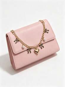 Pink Black White Pearl Bow Bag Accessory Decorative Chain, Handbag/Wallet/Tote/Shoulder Bag Strap Extender Chain, Women's Bag Decorative Chain - Multicolor - View 4