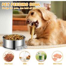 Cuencos de Alimentos y dispensadores de Agua de Acero Inoxidable shineme para Perros Grandes y medianos (.0x3.'' + 6.2x2.5'') - S (4,7 x 2,1" y 3,9 x 1,9") - Ver 4