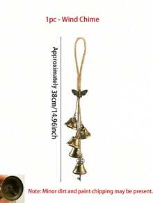 1pc Handmade Metal Wind Chime, Vintage Bell Wind Chime, Classic Country Iron Bell With Decorative Chain, Suitable For Outdoor Garden Home And Outdoor Decoration, Country Metal Hanging Decor, Yard, Patio And Wall Outdoor Wind Chime Decoration - A - View 11