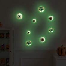 1pc Halloween Eyeball Eye Glow-In-The-Dark Wall Sticker, Self-Adhesive Removable, Suitable For Party Decoration, Fun Style Home Decor - Glow-in-the-dark Stickers - View 2