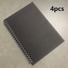 1/4/6 入螺旋筆記本 A5 尺寸 每本 60 頁 黑色 大學橫線 硬殼封面 旅行書寫主題 隨筆本 備忘錄本 素描本 學生辦公商務日記 學用品 - A5 - 查看 10