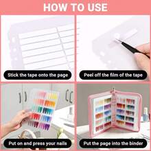 Segbeauty Libro de muestras de color de uñas con cremallera, libro de exhibición de uñas, muestrario de color de esmalte, carpeta A5, organizador de uñas de gel a presión con soporte de almacenamiento - 1 - Ver 6
