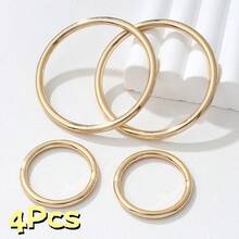1/2/4pcs Short Sleeve Waist Cinching Artifact T-Shirt Hem Shortening Round Ring Knot Buckle Metal Invisible Fixing Buckle - Multicolor - View 18