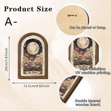 1/3pcs Rustic Style Celestial Sun Moon Star Arch Wooden Wall Hanging Decor, Suitable For Bedroom, Living Room, Meditation Space, Vintage Design, Create Home Atmosphere Decoration, 2D - Wooden Ornaments - View 11