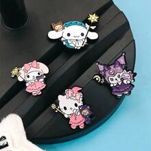 1 pieza Broche de insignia de metal de gato dulce y suave con diseño de dibujos animados, accesorio de bolso de aleación - Multicolor - Ver 3