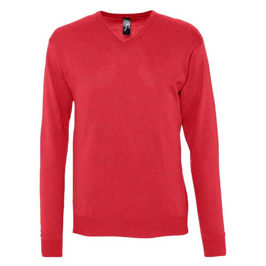 SOLS Mens Galaxy V Neck Jumper - Red - View 1