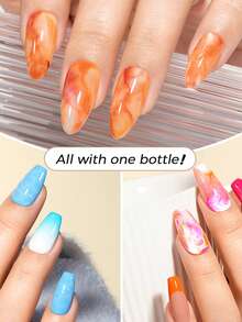 TOMICCA 8ml/1 Peça Esmalte de Unha Gel Floração Transparente, Esmalte de Unha Gel Floração UV LED Removível para Efeito de Espalhamento, Pintura de Unhas, Mármore, Pedra Natural, Esmalte de Unha Gel Floração Aquarela Design de Arte de Unhas Manicure - Transparente - Visão 4