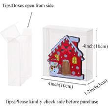 12pcs/1pc Plastic Transparent Single Portion Snack Box, Full Window Design - 4x4x1.2 Inches, Macaron, Donut, Party And Holiday Dessert Box - Transparent Version - View 5