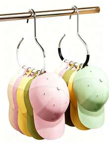 1pc/2pcs Hat Storage Rack, Hanging Closet Hat Organizer, Space-Saving Multifunctional Baseball Cap Display Rack, Behind Door Closet Storage Rack, Wardrobe Organizer, Home Decor Closet Accessory, Bedroom Dorm Essential - View 2