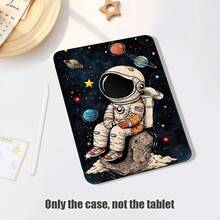 1個翻蓋式桌上型保護殼，附筆槽，太空人、行星與星星圖案，360度旋轉支架，內建筆槽，PU皮革保護殼附支架，自動休眠/喚醒功能，適用於Honor 8/9/10、Honor X8/X8A/X9/X8Pro/X9Pro/X9A/V8 Pro/GT 11.5吋及其他機型 - 彩色 - 查看 2
