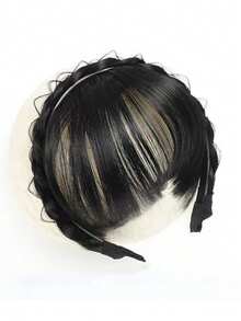Fishbone Braid Headband With Air Bangs Wig For Women, Natural Seamless Hairpiece To Cover Gray Hair And Add Volume, Headband - Multicolor - View 15