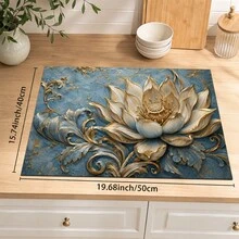 1 pieza Alfombrilla de secado de tierra de diatomeas con patrón floral 3D, almohadilla absorbente antideslizante y resistente al calor, adecuada para encimera de cocina, cafetera, vajilla, decoración de bar de café en casa, fiesta, regalo - Multicolor - Ver 6