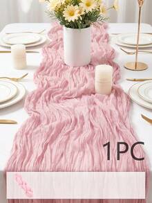 Bohemian Style Polyester Table Runner, Pleated Design, Solid Color Tablecloth, Holiday Table Decor Fabric Flag, Home Decor, Dining Table Decor, Room Decor, Wedding Decor - Multicolor - View 42