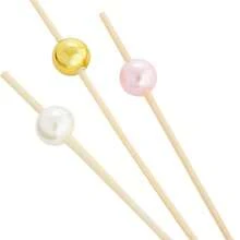 20/40/60 piezas Brochetas de bambú con perlas multicolor, pinchos de flores y tenedores de fruta, adecuados para decoración de pasteles, decoración de frutas, decoración de cócteles, pinchos adecuados para fiestas de cumpleaños, reuniones, restaurantes, tiendas de postres, decoración de mesa de postres de pasteles multicolor - Multicolor - Ver 5
