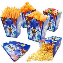 Caja de regalo de palomitas de maíz Sonic azul, caja de regalo para fiesta temática, caja de regalo de dulces y galletas, bolsa de recuerdos de fiesta, caja de regalo de fiesta, adecuada para decoración de fiesta de cumpleaños, caja de dulces y palomitas de maíz para fiesta - caja de palomitas de maíz - Ver 2