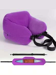 1/2pcs Travel Pillow Fillable With Clothes, Luggage Pillow Case, Soft Plush Filling, Multi-Functional U-Shaped Pillow, Can Be Used As Pillow, Travel Neck Pillow, Storage Bag, Travel Bag, Airplane Pillow, Multi-Functional Portable, Travel Pillow, Neck Support, U-Shaped, Travel Pillow, Travel Essentials. Suitable For: Airplane, Train, Car, Travel Business, Outdoor Camping, Nap. Comfortable Washable Head Pillow. - Multicolor - View 10