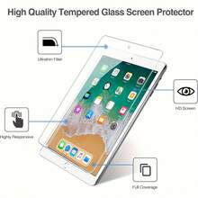 2 pièces Protecteur d'écran en verre trempé pour iPad 5/6 9,7 pouces, Air 1/Air 2, Pro 9,7 2016, Modèles compatibles A1893 A1954 A1822 A1823 A1673 A1566 A1474 - Transparent - Voir 5