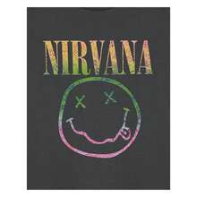 Nirvana Childrens/Kids Rainbow Logo Short-Sleeved T-Shirt - Grey - View 4