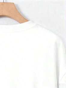 Men's White T-Shirt With Creepy Cute Monster Print, Short Sleeve Crew Neck T-Shirt, 100% Cotton, Casual Urban Style - 白色 - 查看 5