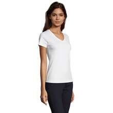 SOLS Womens/Ladies Imperial V Neck T-Shirt - White - View 3