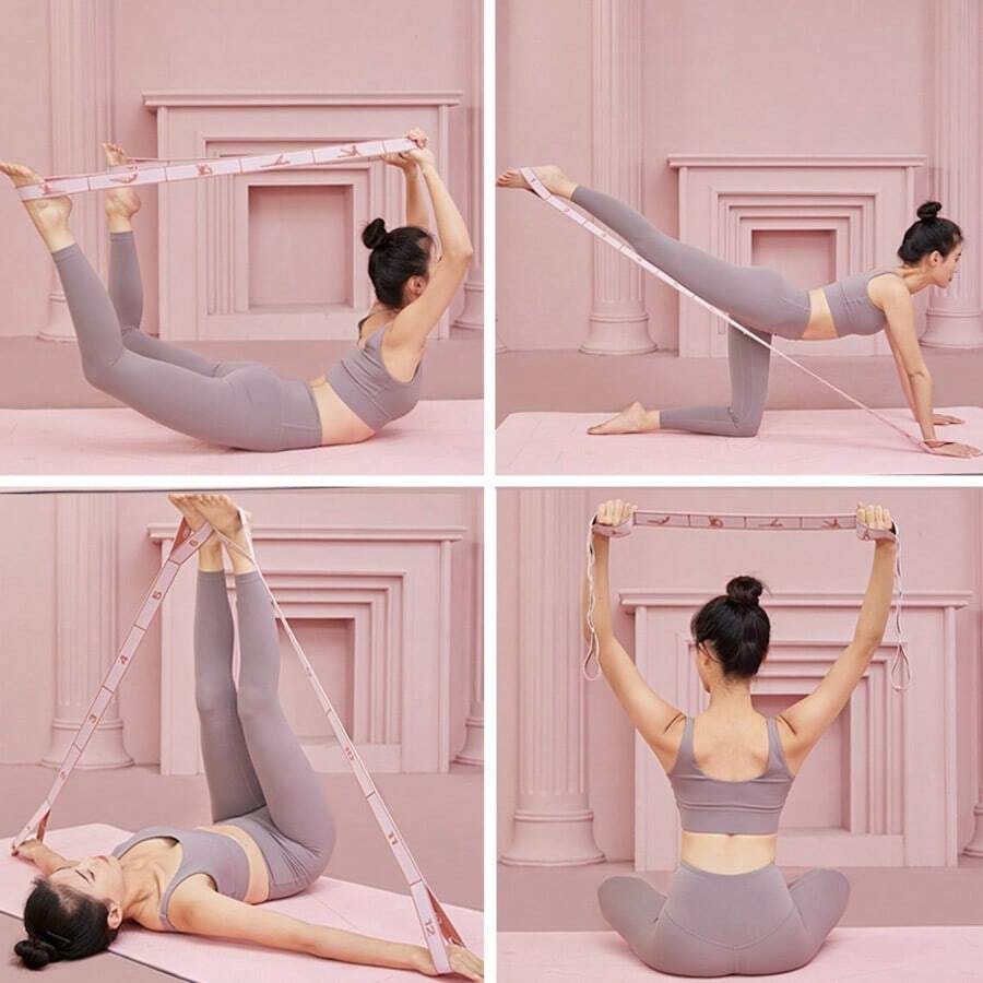 Banda de estiramiento de yoga multifuncional, entrenamiento de fitness y baile, banda de resistencia para músculos de la cadera, banda de tracción, banda elástica numerada - Multicolor - Ver 1