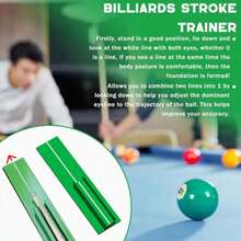 1pc Premium Billiard Cue | Visual Correction And Standing 3-In-1 Training Aid - Improve Accuracy And Skill, Perfect For Beginners, Green ABS Material - Green - View 4