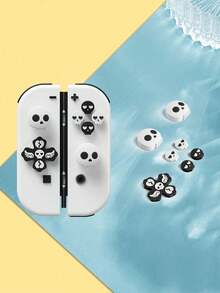 2pcs 3D Skull Joystick Caps + ABXY Button Caps Set, Compatible With Switch NS / Switch OLED / Switch Lite Joy-Con Controllers, Anti-Slip Silicone Joystick Protective Covers And Directional Button Caps Decoration, Soft TPU Material Wear-Resistant And Sweat-Proof, Enhance Gaming Control Feel, DIY Personalized Gaming Accessories, Compatible With Switch Players Gift, Couple Gaming Decoration, Halloween Gift. - View 8